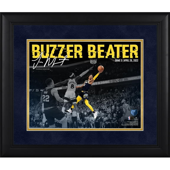 Ja Morant Memphis Grizzlies Framed 11" x 14" 2022 Postseason Round 1 Game 5 Winner Buzzer Beater Spotlight with Facsimile Signature