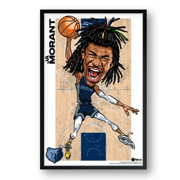 Ja Morant Memphis Grizzlies Framed 14" x 20" Player Caricature Art
