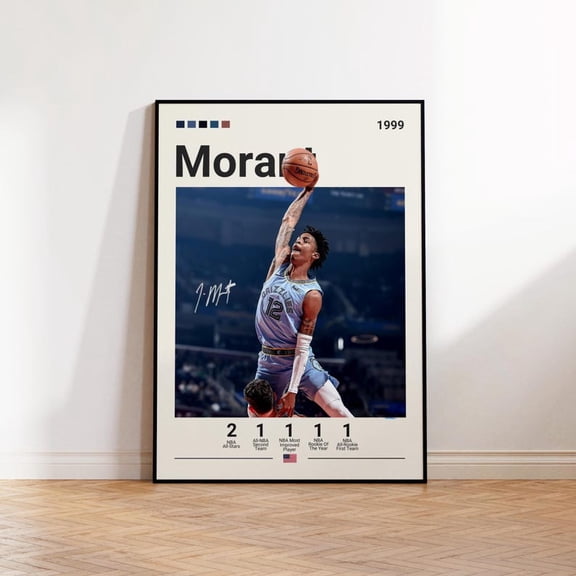 Ja Morant Memphis Grizzlies Wall Art with Dynamic NBA Basketball Game Aesthetic – Size 24x36 Unframed Poster