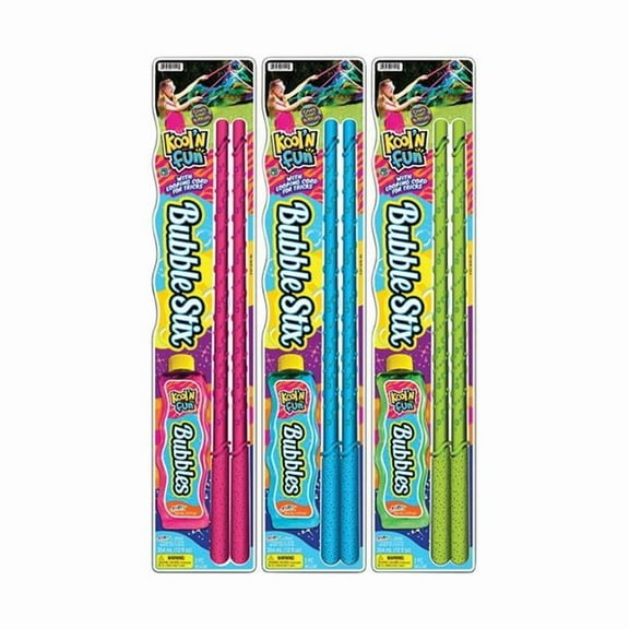 Ja-Ru 9714783 Kool N Fun Bubble Set with Wand, Assorted - Pack of 6