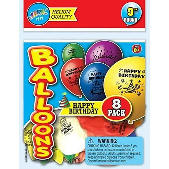 Ja-Ru Happy Birthday Balloons 8 Count