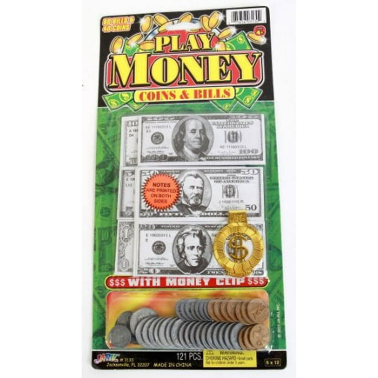 Ja-Ru Play Money - Coins and Bills (Pack of 4)