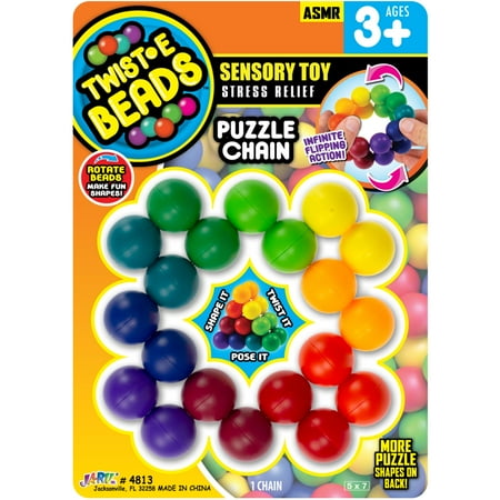 Ja-Ru Twist-E Beads Puzzle Chain - Sensory Fidget Toy-Stress Relief, 1 piece