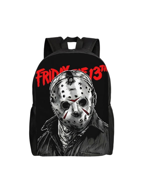 Ja-son Horror Voo-rhees Lightweight Backpack Laptop Shoulders Bookbag Daypack Travel