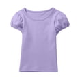 thumbnail image 1 of JaJaho Soft Girls Short Sleeve T-Shirt Cute Puff Sleeve Tops Comfortable Casual Tee For Toddler Kids Solid Color Cute Infants Dailywear, 1 of 3
