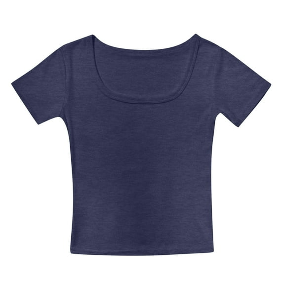 JaJaho Toddler Crop Tops For Girls Short Sleeve Shirt Girls Summer Tops Square Neck Slim Fit Tops Basic Tee Solid Color Boho Infants Dailywear