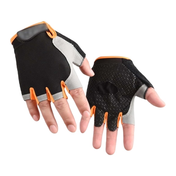 JaJaho Toddler Kids Outdoor Sports Exercise Cycling Gloves Mittens Half Finger Through Open Finger Mittens Sports Gloves Solid Color Birthday Dailywear