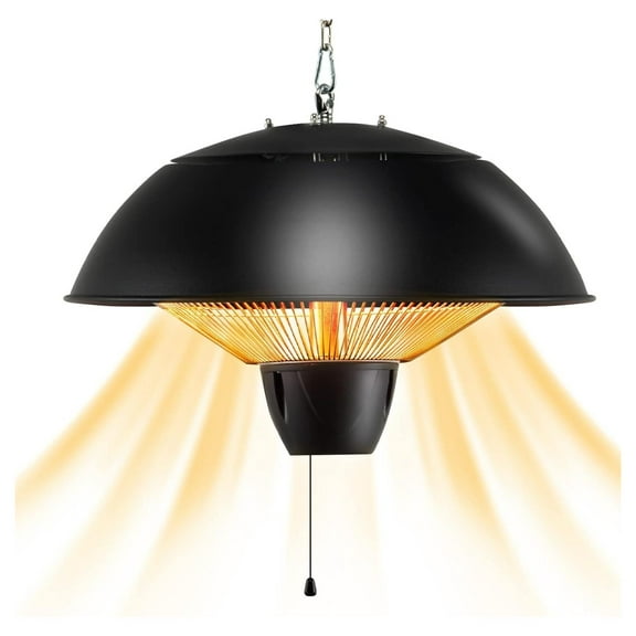 JaLuayh Hanging Patio Heater, 1500W Ceiling Mounted Infrared Heater with 1S Fast Heating, IPX4 Waterproof Electric Outdoor Heater for Large Room, Backyard, Garage