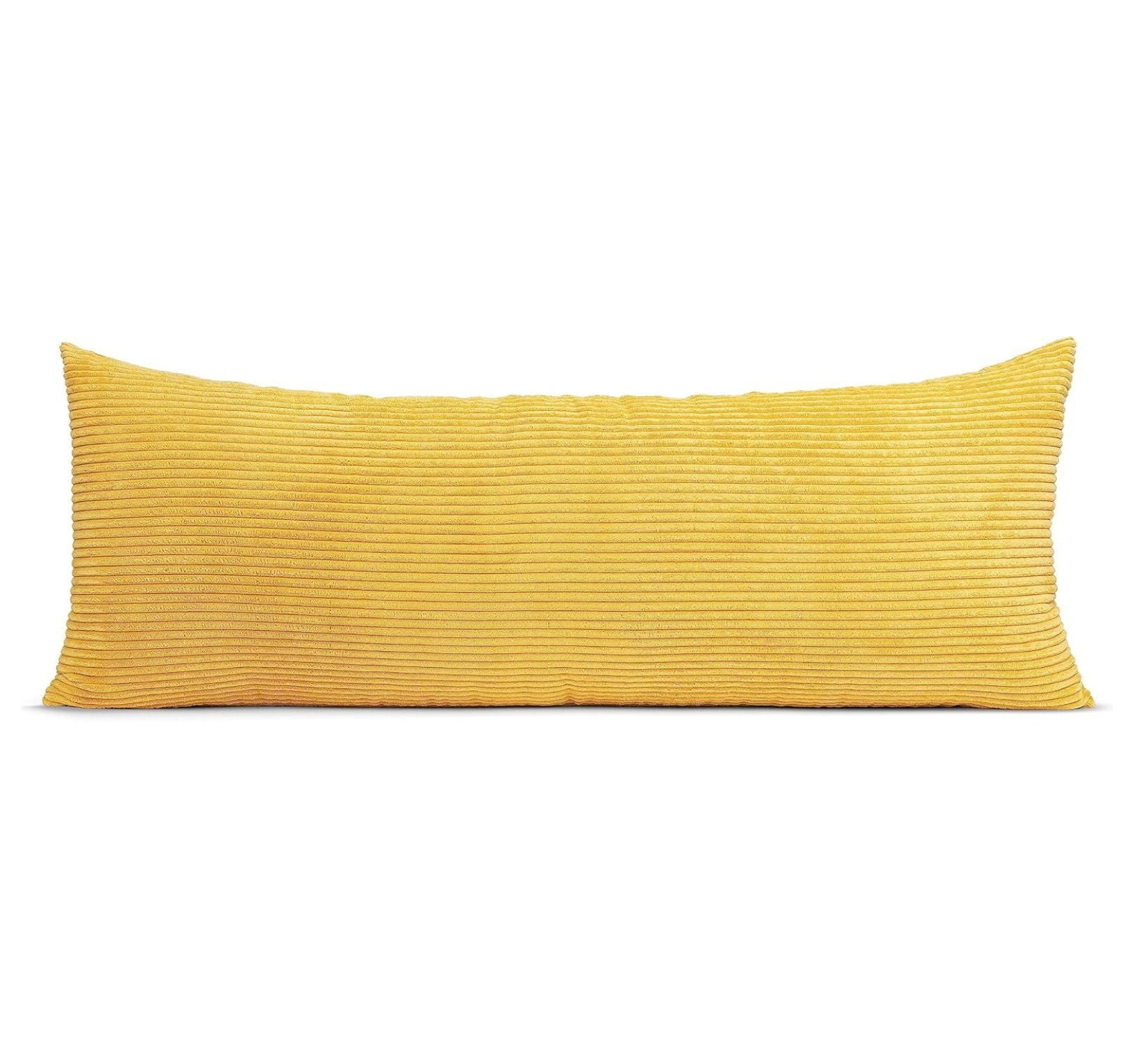 Mustard Yellow Corduroy Kids Body Pillow Cover 54x20