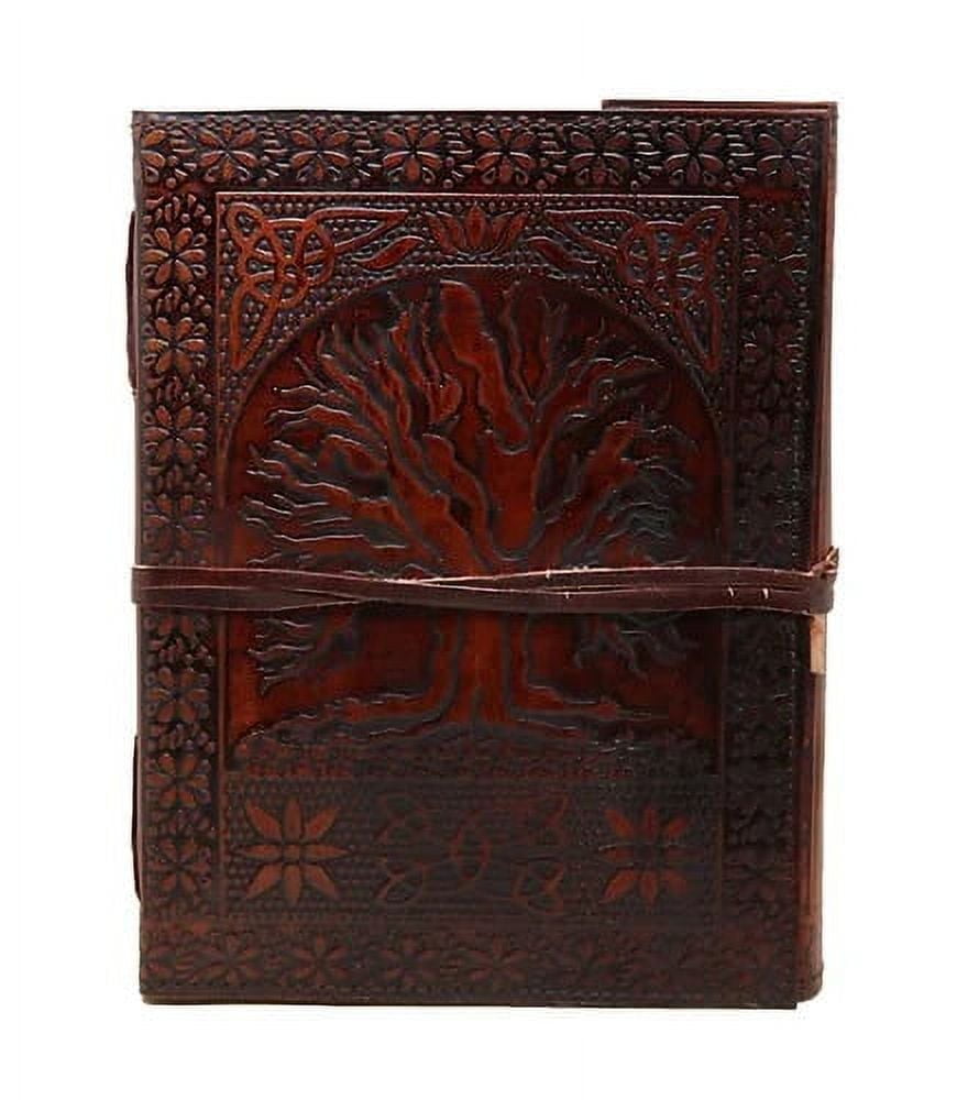Jaald 10" Leather Journal Tree of Life Blank Notebook Travel Diary Sketchbook Christmas Gifts for Artists Handmade Writing Pad Book of Shadows