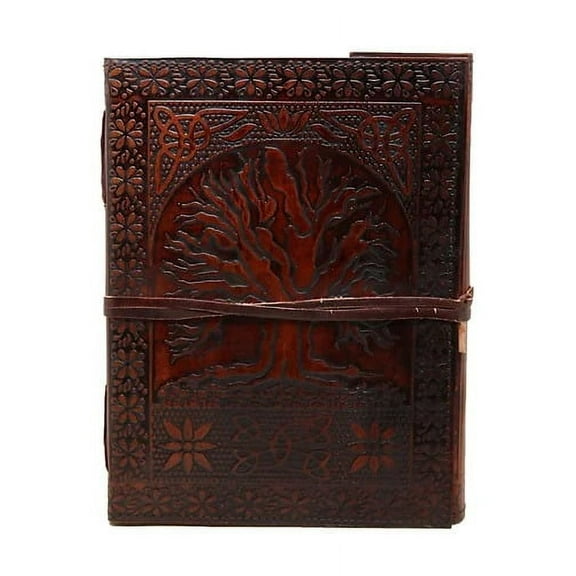 Jaald 10" Leather Journal Tree of Life Blank Notebook Travel Diary Sketchbook Christmas Gifts for Artists Handmade Writing Pad Book of Shadows