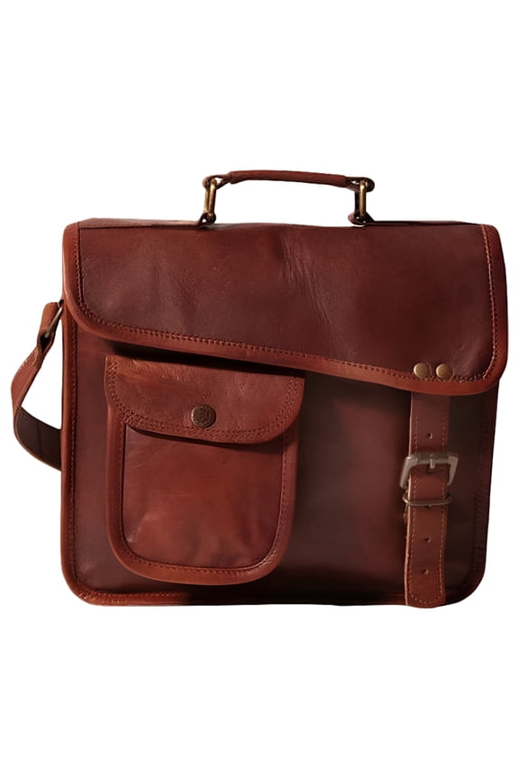 13" Leather Messenger Bag Satchel Laptop Briefcase for Men Women Cross Body Shoulder Purse Travel Work Bag Anniversary Gift
