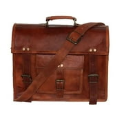 Jaald 15 Brown Leather laptop Messenger Bag & Shoulder Crossbody Bag for Men & Women
