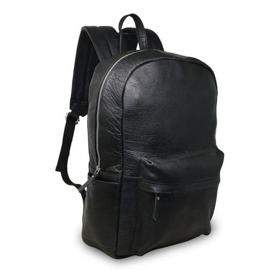 Jaald 18" Black Leather Backpack Rucksack Handmade Laptop Bag for Men Women College Bookbag Casual Office Work Hiking Travel Knapsack