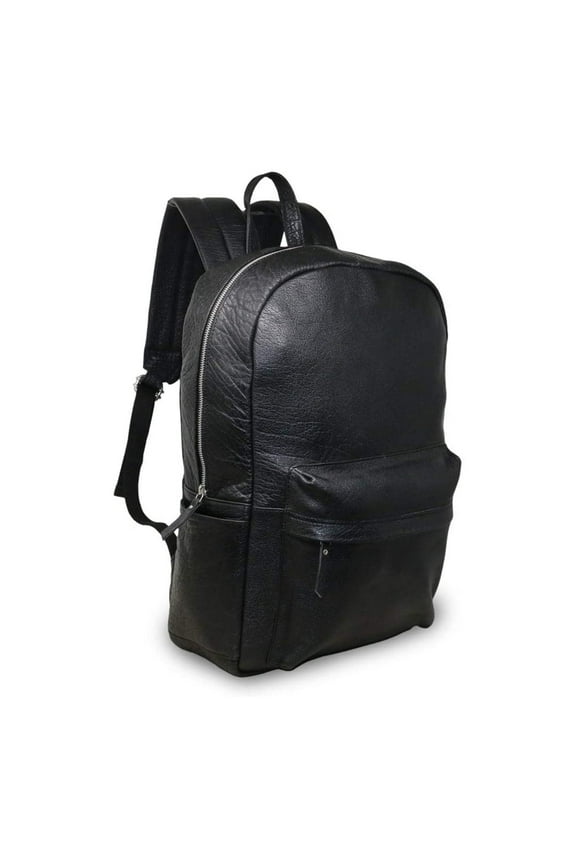 18" Black Leather Backpack Rucksack Handmade Laptop Bag for Men Women College Bookbag Casual Office Work Hiking Travel Knapsack