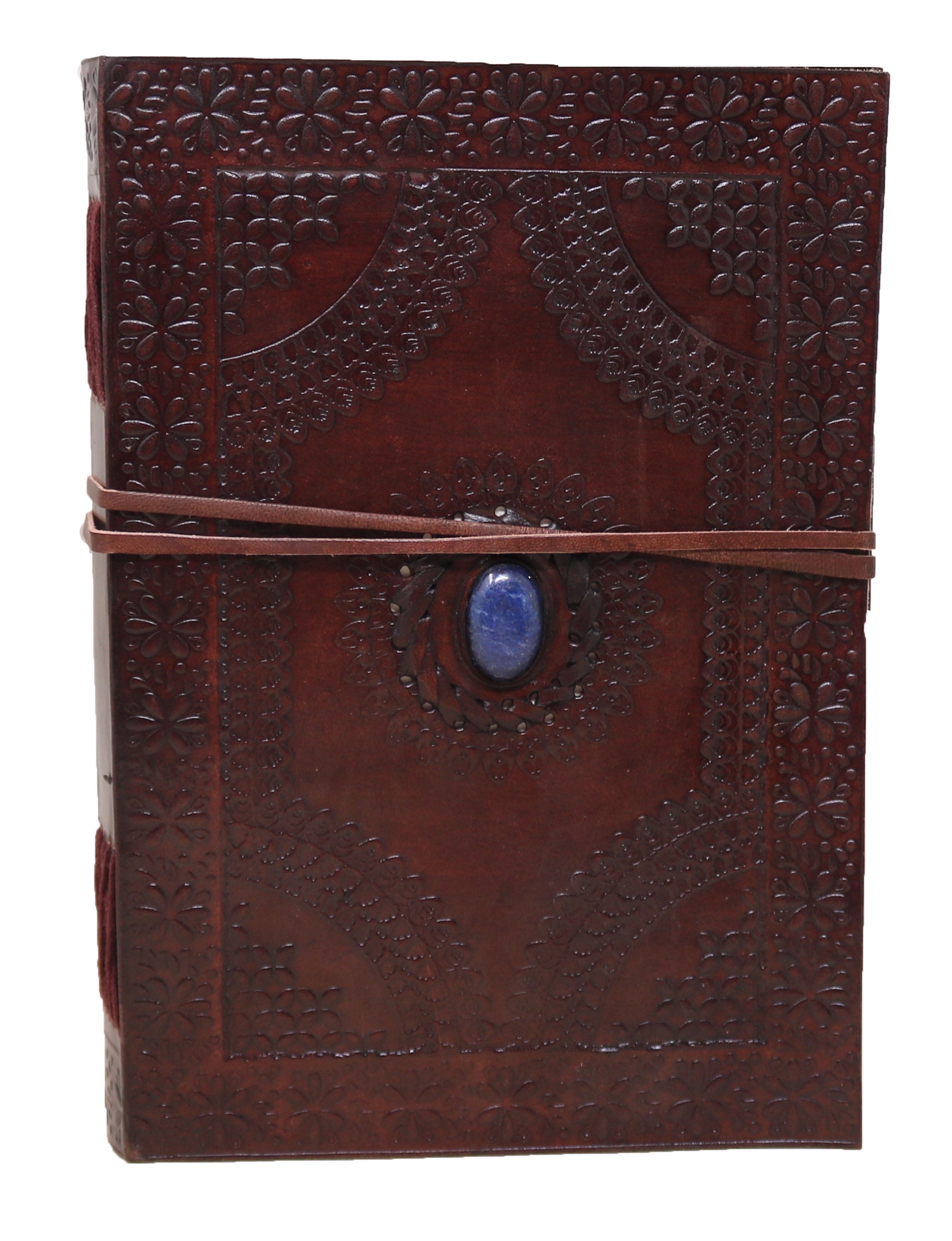 Jaald Leather Journal with String Blue Stone Grimoire Travel Diary Spell Book Daily Planner Book of Shadows Sketchbook Gifts for Artists
