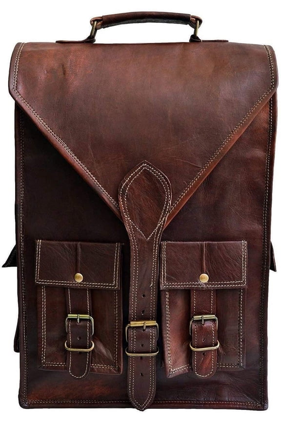 3 in 1 Convertible Leather Backpack Rucksack Messenger Bag Satchel Office Laptop Briefcase Crossbody Shoulder Bag for Men Women Travel