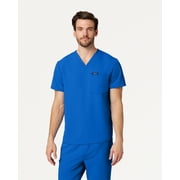 Jaanuu Holmes Everyday Scrub Top for Men   Classic Fit, V-Neck, 1 Pocket, Anti-Wrinkle