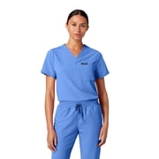 Jaanuu Rhena Essential Scrub Top for Women   Classic Fit, V-Neck, 1 Pocket, Anti-Wrinkle