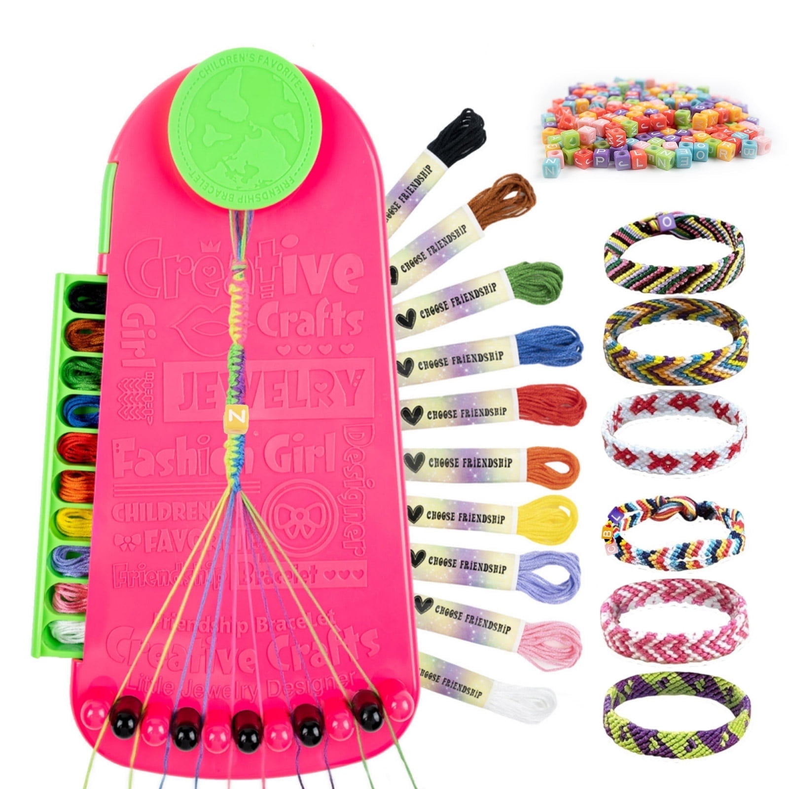 Jaawind Friendship Bracelets Making Kit for Girls, DIY Arts and Crafts for Kids Ages 6-12, Making Kit with 20 Pre-Cut Threads and Accessories, Birthday Gifts for Kids