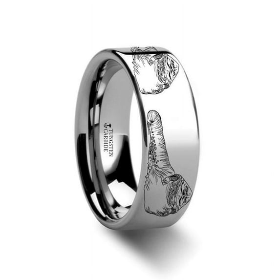 Jabba the Hutt Star Wars Polished Tungsten Engraved Ring Jewelry - 10mm - Size 13.5