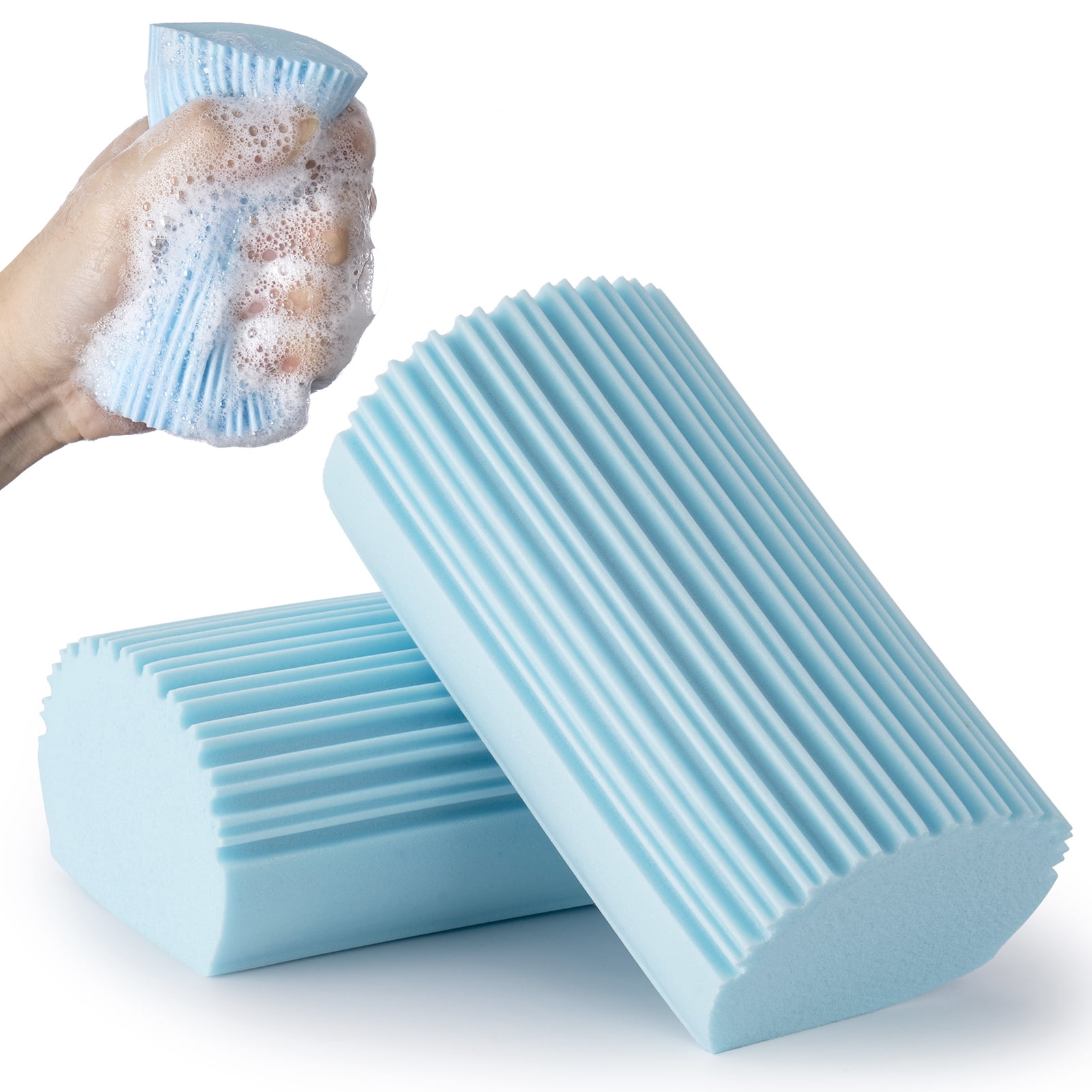 Jabbus 2Pack Damp Clean Duster Sponge, Dust Reusable Cleaning Sponge, Dusters for Cleaning