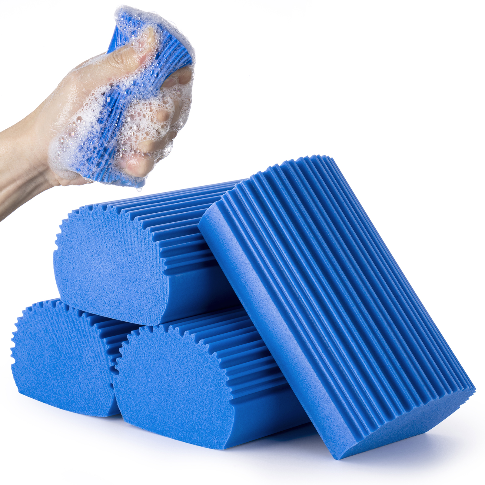 Jabbus 4Pack Damp Clean Duster Sponge, Dust Reusable Cleaning Sponge, Dusters for Cleaning