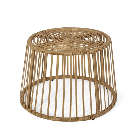 Jabe Wicker Outdoor Side Table, Light Brown