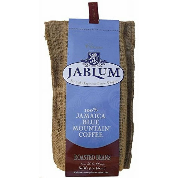 Jablum Jamaica Blue Mountain Coffee, Roasted Whole Bean, 16 oz bag