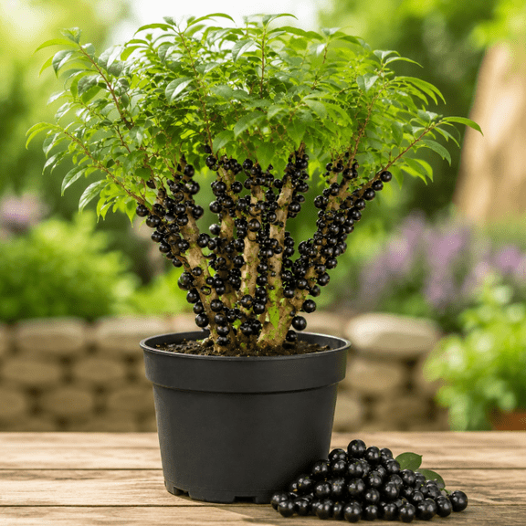 Jaboticaba Tree Starter Live Tree 1 Feet Tall, Brazilian Grape Tree, Rare Sweet Tropical Fruit Plant for Garden