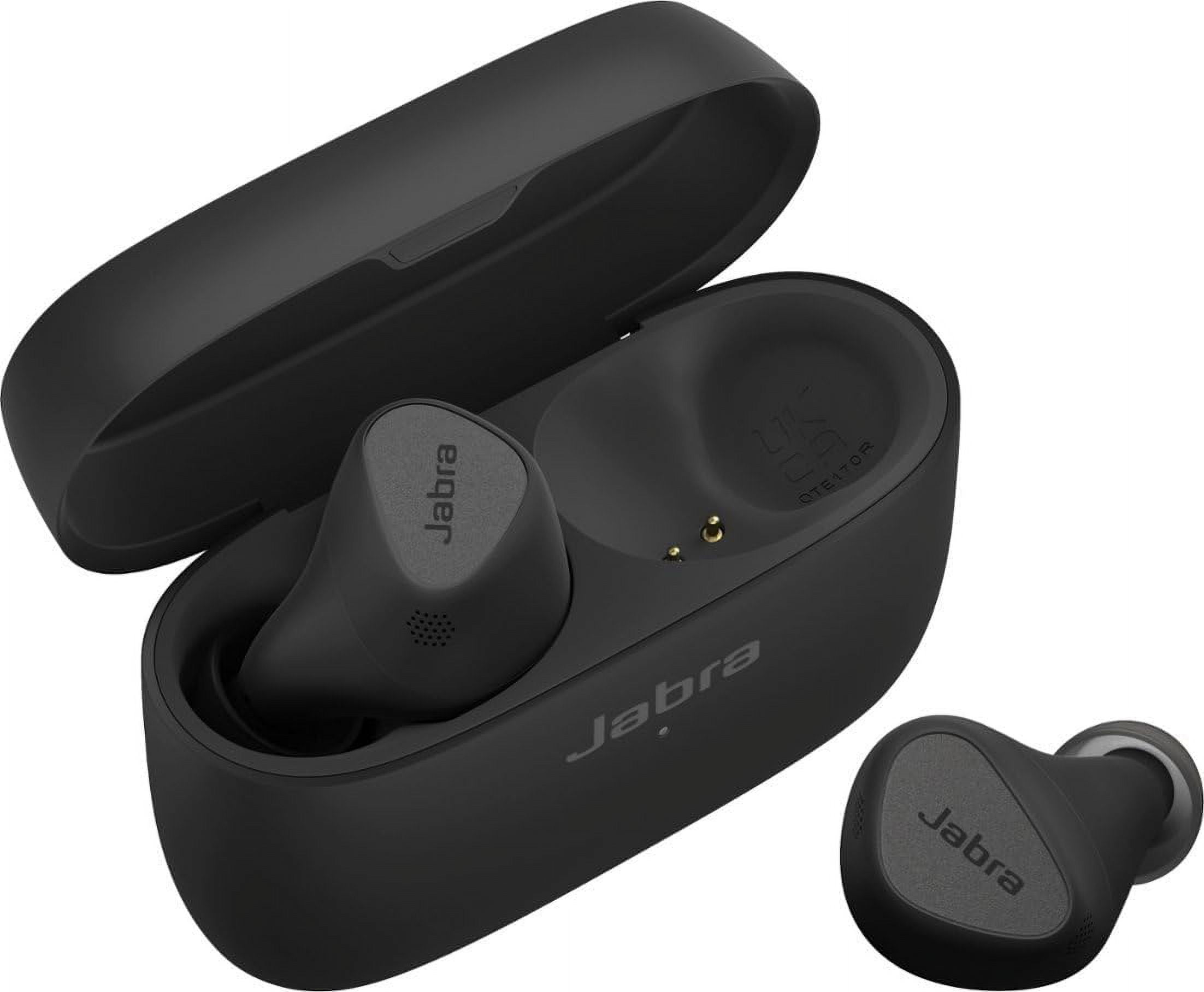 Jabra Connect 5t True Wireless Earbuds, Bluetooth 5.2, Hybrid Active Noise Cancellation, 6-Mic Call Technology, Multipoint, Wireless Charging Case, Black
