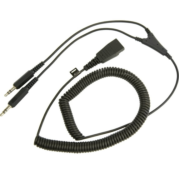 Jabra Cord QD PC Cord to dual 3.5 mm Jack coiled cord 8734-599