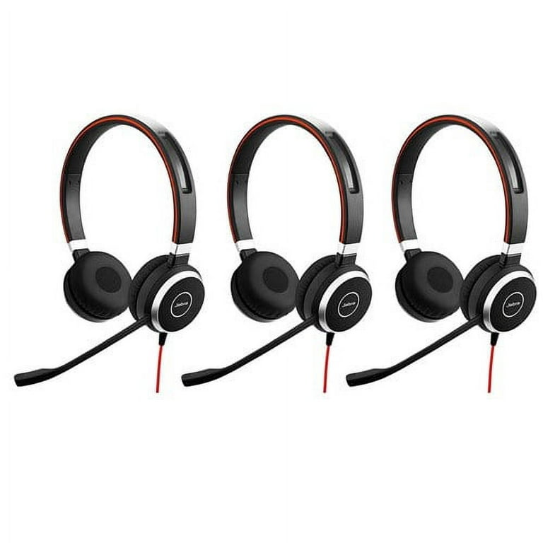 Jabra Evolve 40 MS Duo Headset Connects to PC, Mobile & Tablet via USB  (3-Pk) 