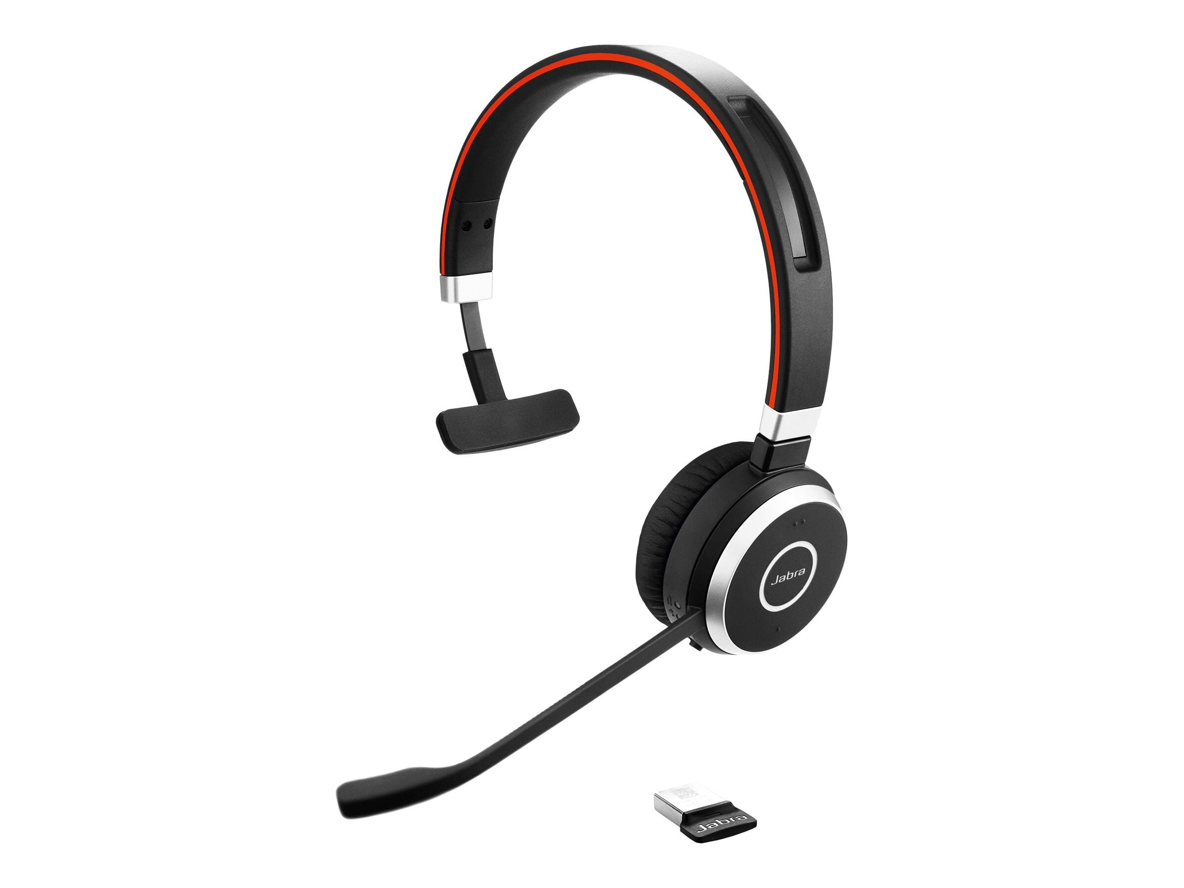 Jabra Evolve 65 SE Mono Wireless Headset - Bluetooth Headset with Noise-Cancelling Microphone, Long-Lasting Battery, and Charging Stand - MS Teams Certified, Works with All Other Platforms - Black
