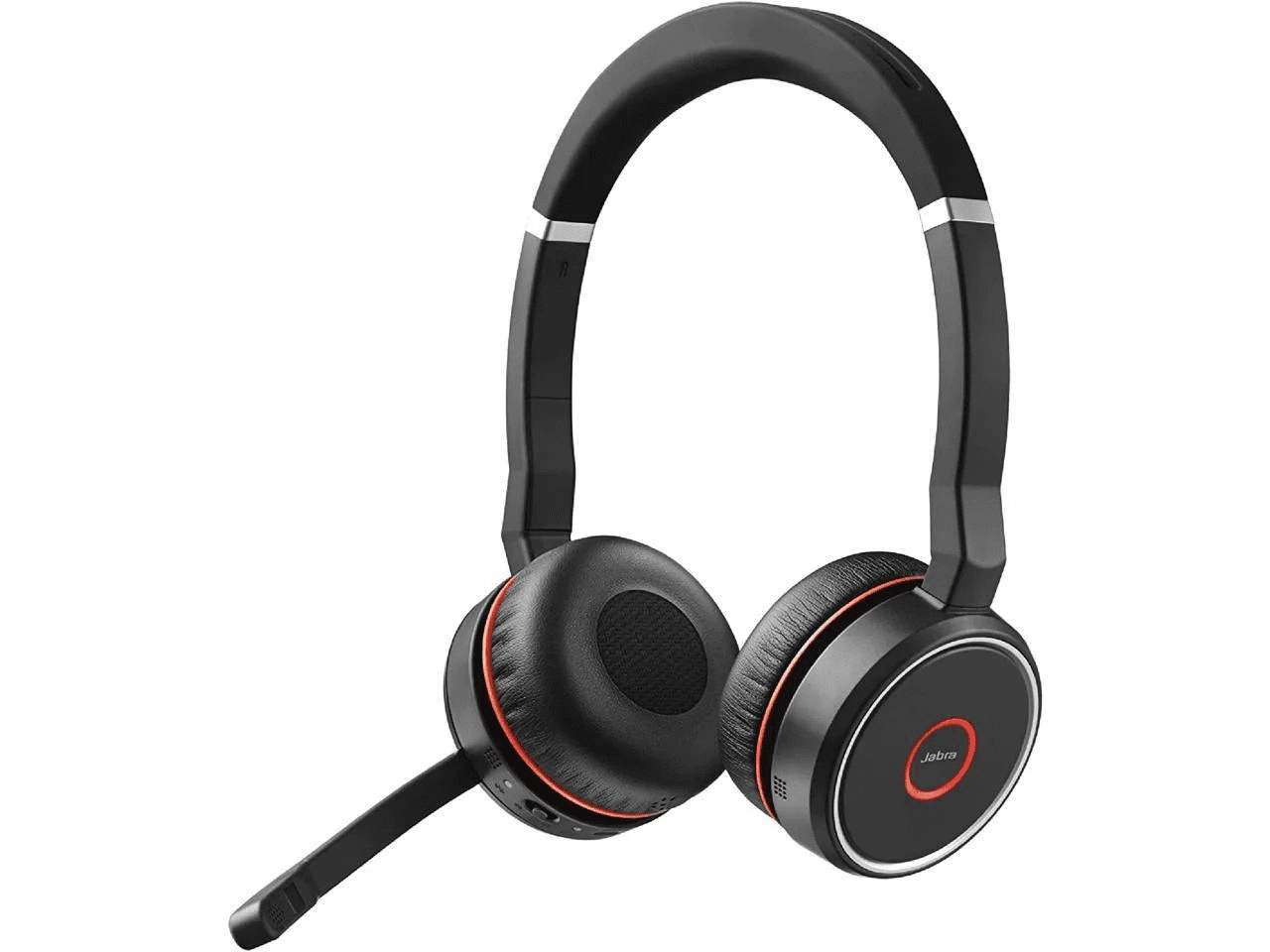 Jabra Evolve 75 SE, Link380a UC Stereo, SME- Bluetooth Headset with Noise-Cancelling Microphone, Long-Lasting Battery and Dual Connectivity - Works with All Other Platforms - Black