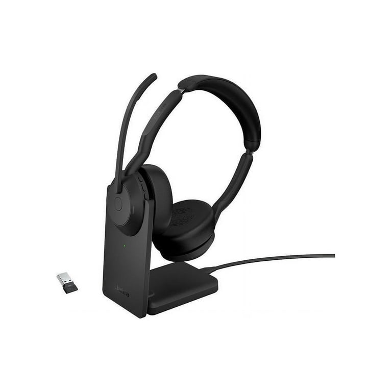 Jabra Evolve2 55 UC Headset Stereo Wireless Bluetooth USB A 98.4 ft 20 Hz 20 kHz On ear Binaural Supra aural MEMS Technology