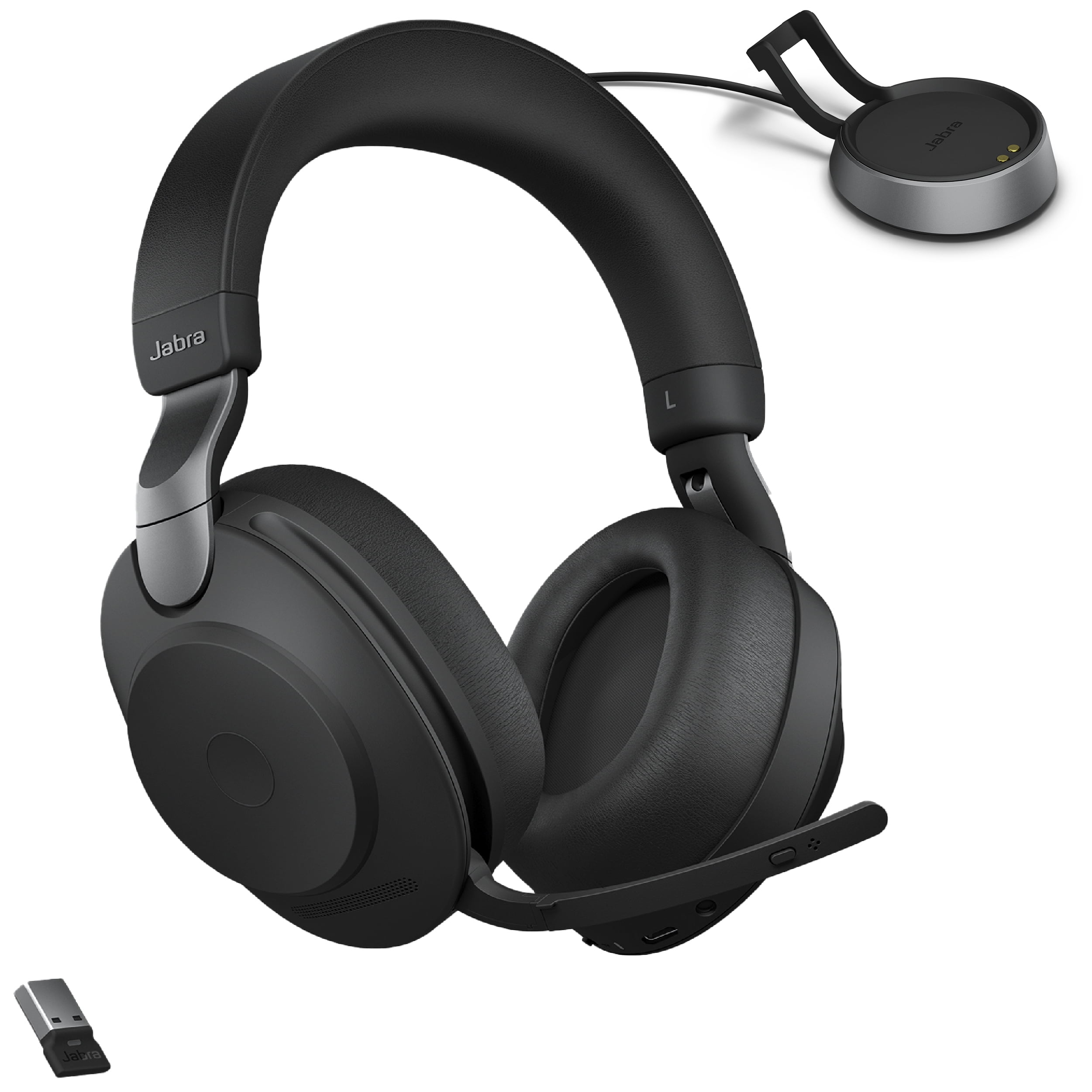 未使用Jabra Evolve2 85 UC Stereo USB-A Jabra Evolve2 85 - USB-A UC Stereo Stand - Black Wireless Headset
