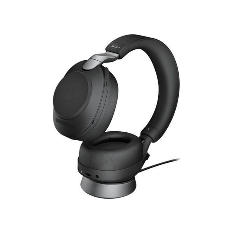 Jabra Evolve2 85 UC Wireless Headphones with Link380c & Charging Stand,  Stereo, Black – Wireless Bluetooth Headset for Calls and Music, 37 Hours of 