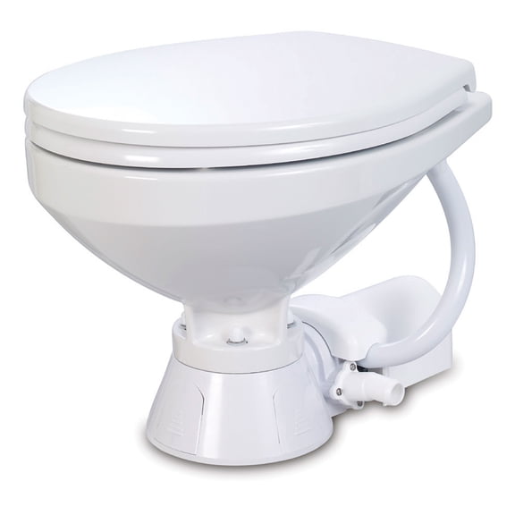 20" White Jabsco Electric Marine Toilet Regular Bowl with Soft Close Lid 12-Volt