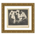 thumbnail image 1 of Jac Jongert 23x20 Gold Ornate Framed and Double Matted Museum Art Print Titled - Four Women Sitting at a Table (1928), 1 of 4