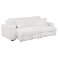 thumbnail image 1 of Jacana Corduroy Upholstered Dual Power Chaise Sofa Ivory, 1 of 15