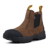Jacata Chelsea Boots Men Slip On Work Boots for Men Brown Size 10