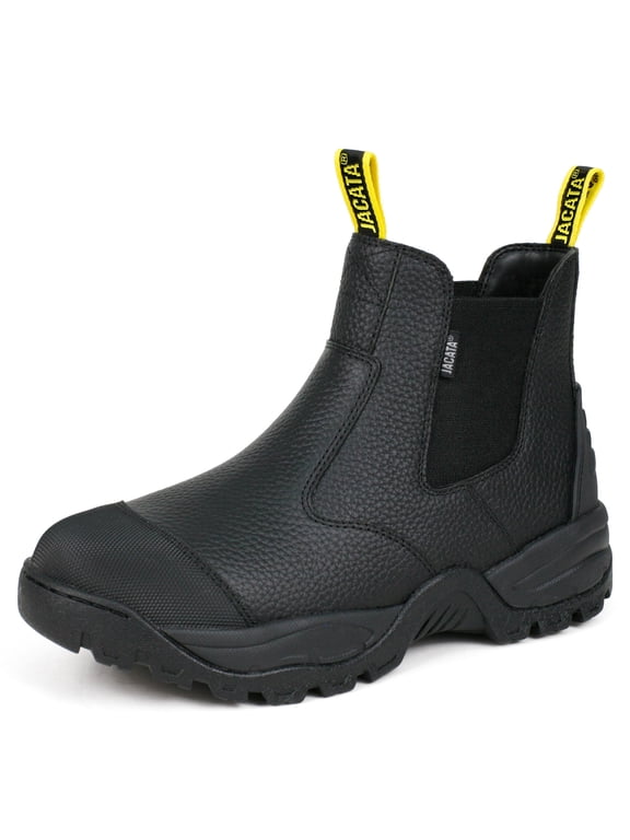 Chelsea Boots Men Slip On Work Boots for Men (Black Size 12)