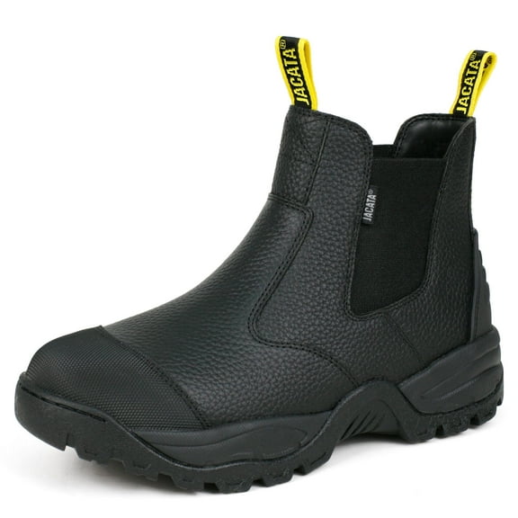 Jacata Chelsea Boots Men Slip On Work Boots for Men (Black Size 9)