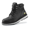 thumbnail image 1 of Jacata Moc Toe Work Boots for Men Soft Toe Leather Non Slip Boots (Black 7), 1 of 7