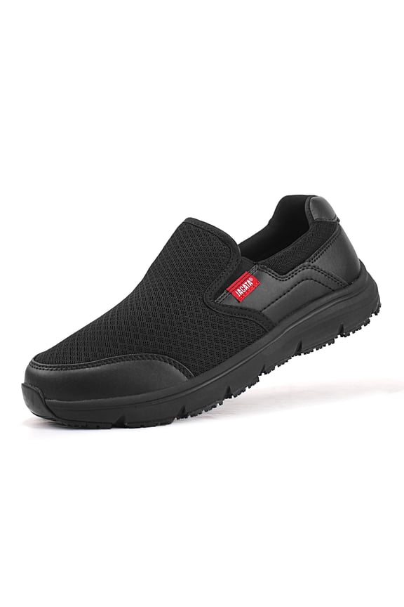 Non Slip Work Shoes for Men Arch Support Food Service Chef Slip On Shoes (Mesh Size 10)