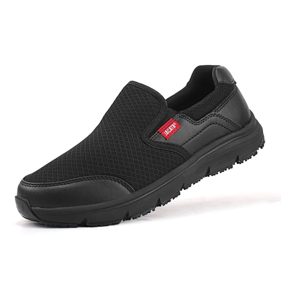 Jacata Non Slip Work Shoes for Men Arch Support Food Service Chef Slip On Shoes (Mesh Size 9.5)