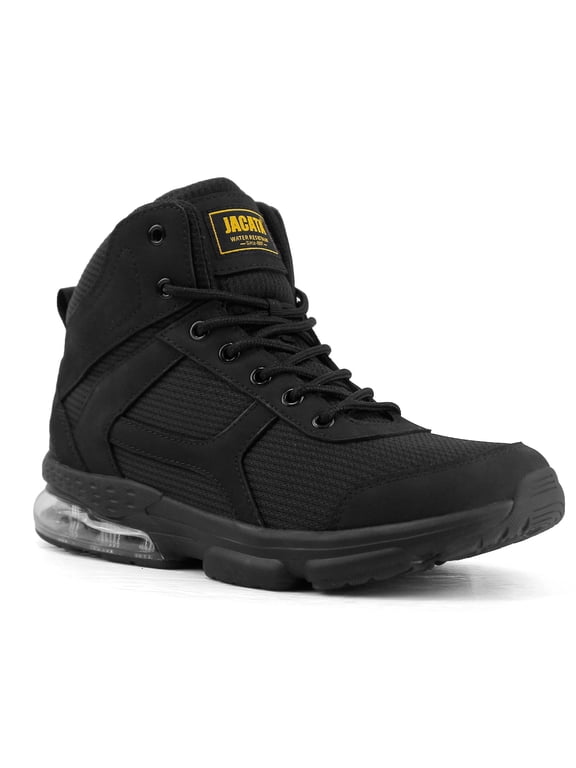 Non Slip Work Shoes for Men Water Resistant Leather Hiking Boots Air Cushion (Size 10.5)