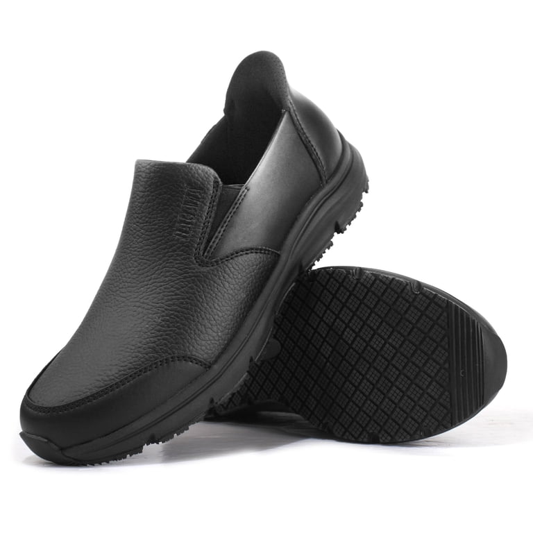 non slip dress shoes walmart Resistant Men resistant rubber outsole further guards against potential slips or falls with a square patterned tread that is ideal for walking through slippery sections of your establishment Non Slip Kitchen Shoes for