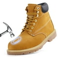 thumbnail image 1 of Jacata Steel Toe Boots for Men Construction Non Slip Leather Work Boots (Wheat Size 10), 1 of 6